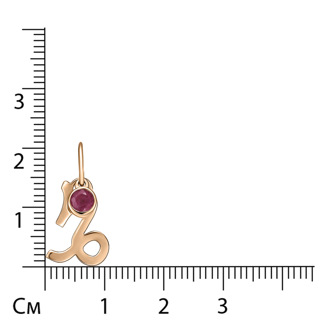 Подвеска из золота с рубином "Козерог"