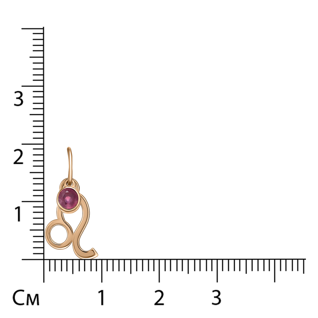 Подвеска из золота с рубином "Лев"
