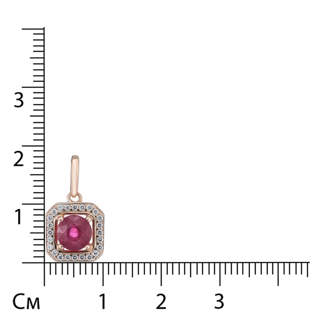 Серебряная подвеска с рубином