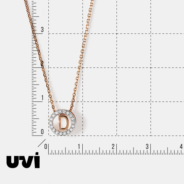Подвеска из золота с фианитами "D"