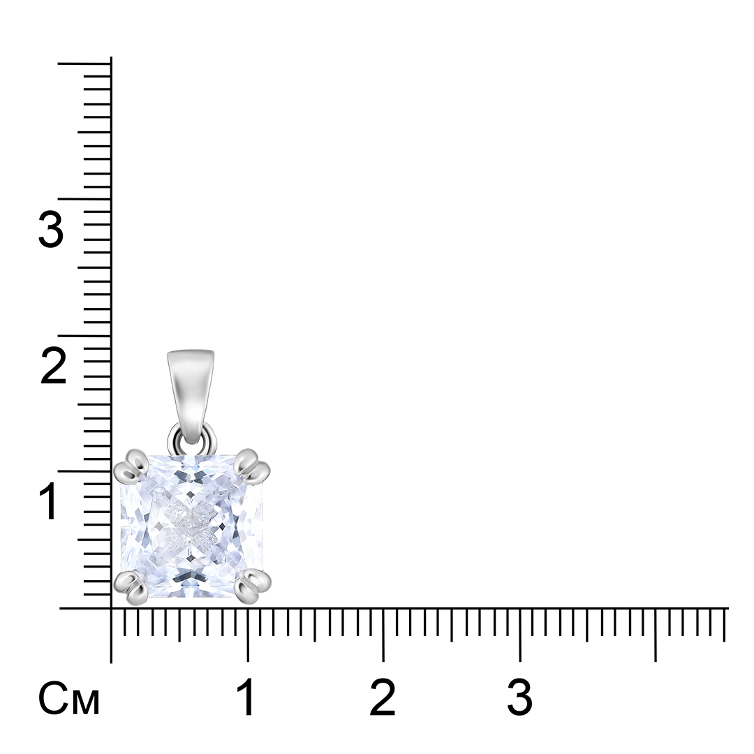 Серебряная подвеска 925 пробы; вставки Россыпь Куб. Цирконий бесцв. 5,25 ct;