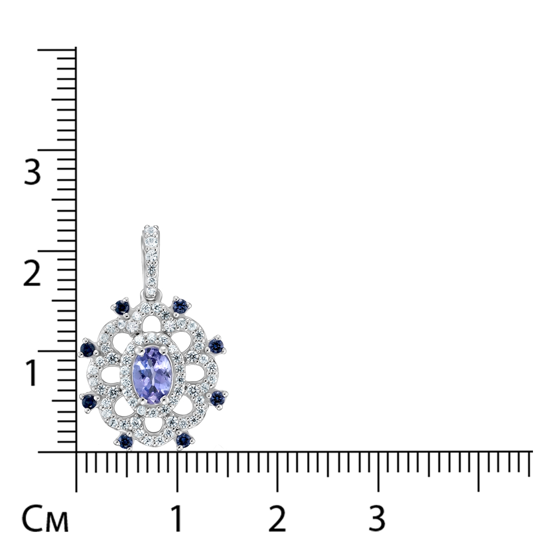Серебряная подвеска с танзанитом