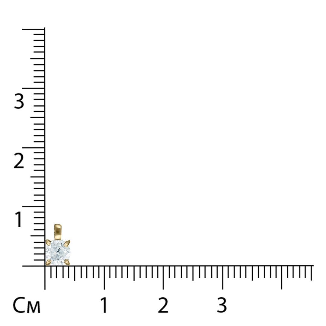 Подвеска из желтого золота с фианитом