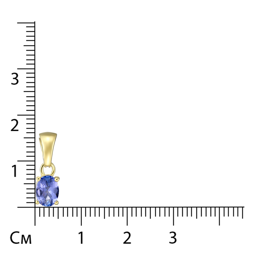 Серебряная подвеска 925 пробы; вставки 1 Танзанит 0,7 ct;