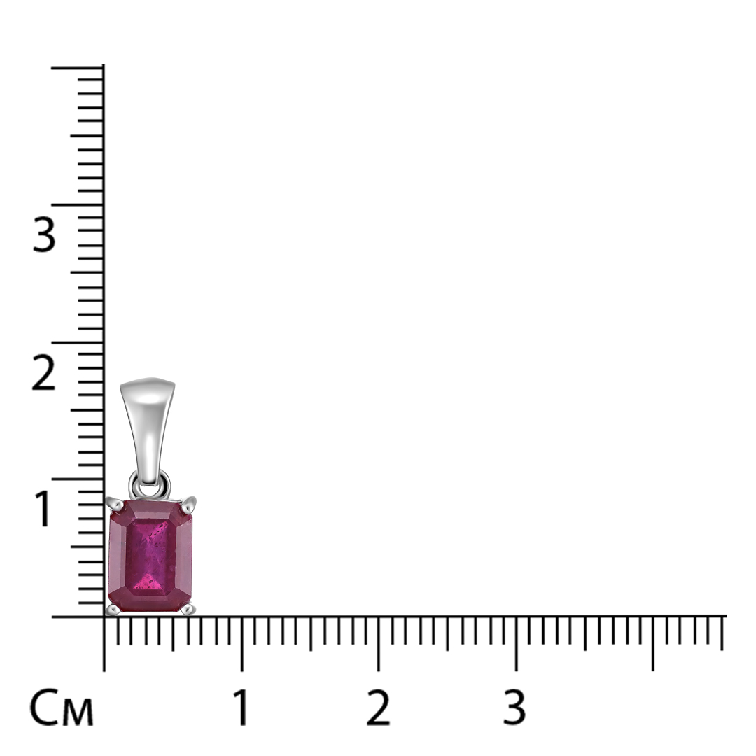 Серебряная подвеска 925 пробы; вставки 1 Рубин F/2 2,1 ct;