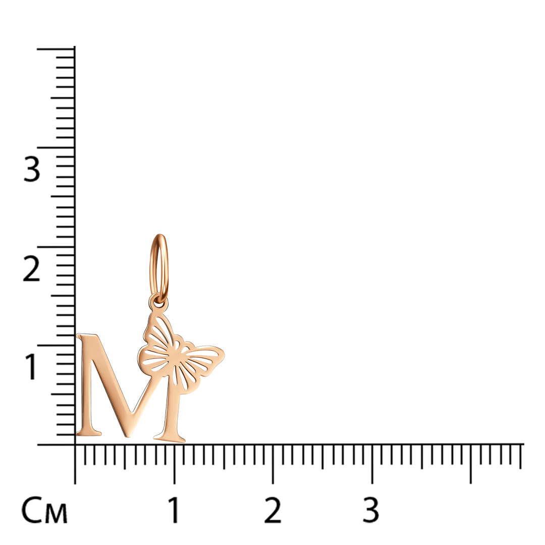Подвеска-буква из золота "М"
