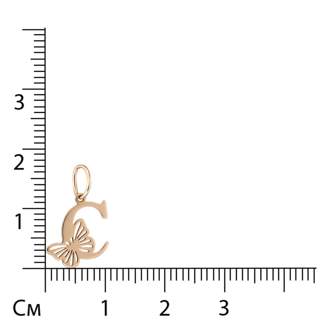 Золотая подвеска 585 пробы; буква "С";