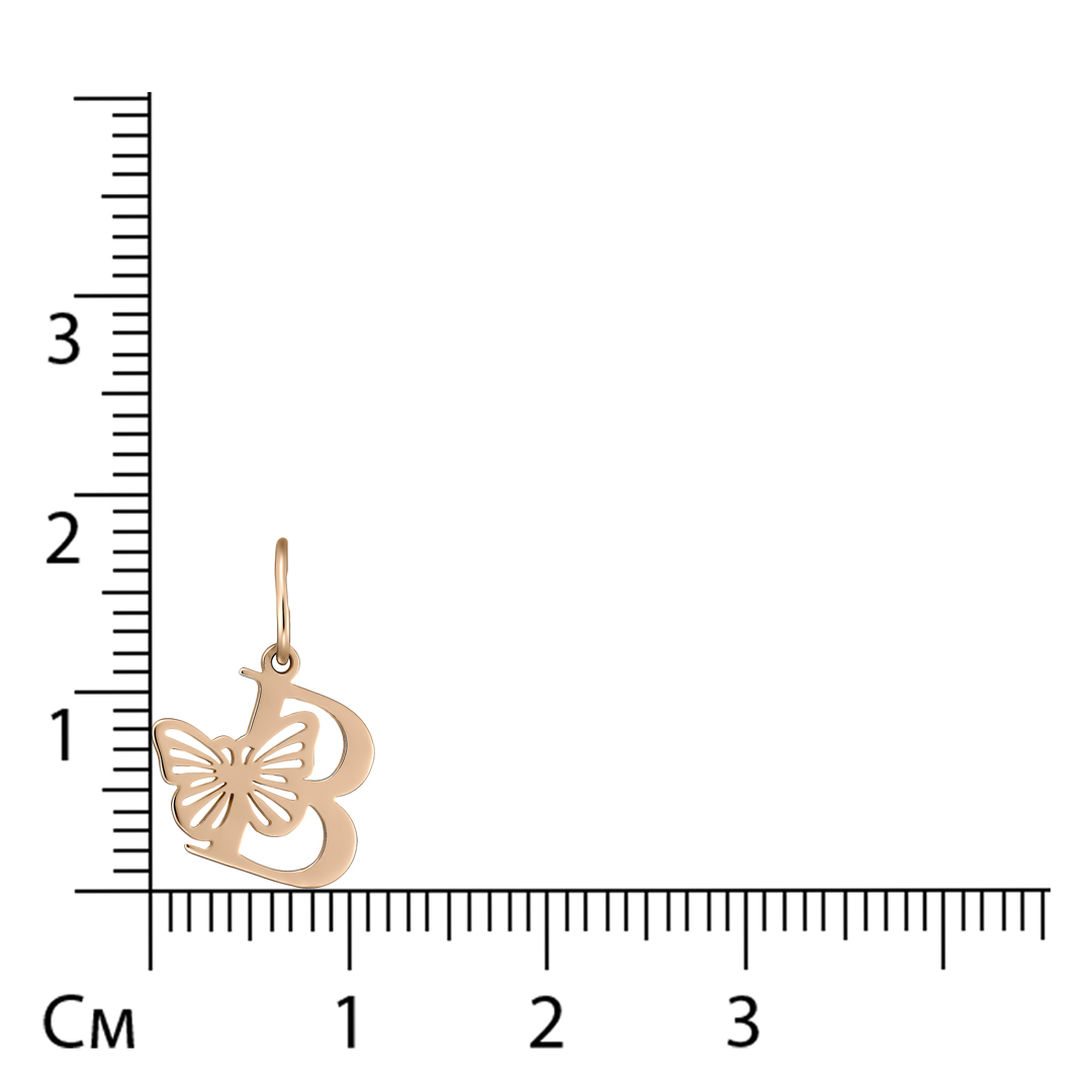 Золотая подвеска 585 пробы; буква "В";
