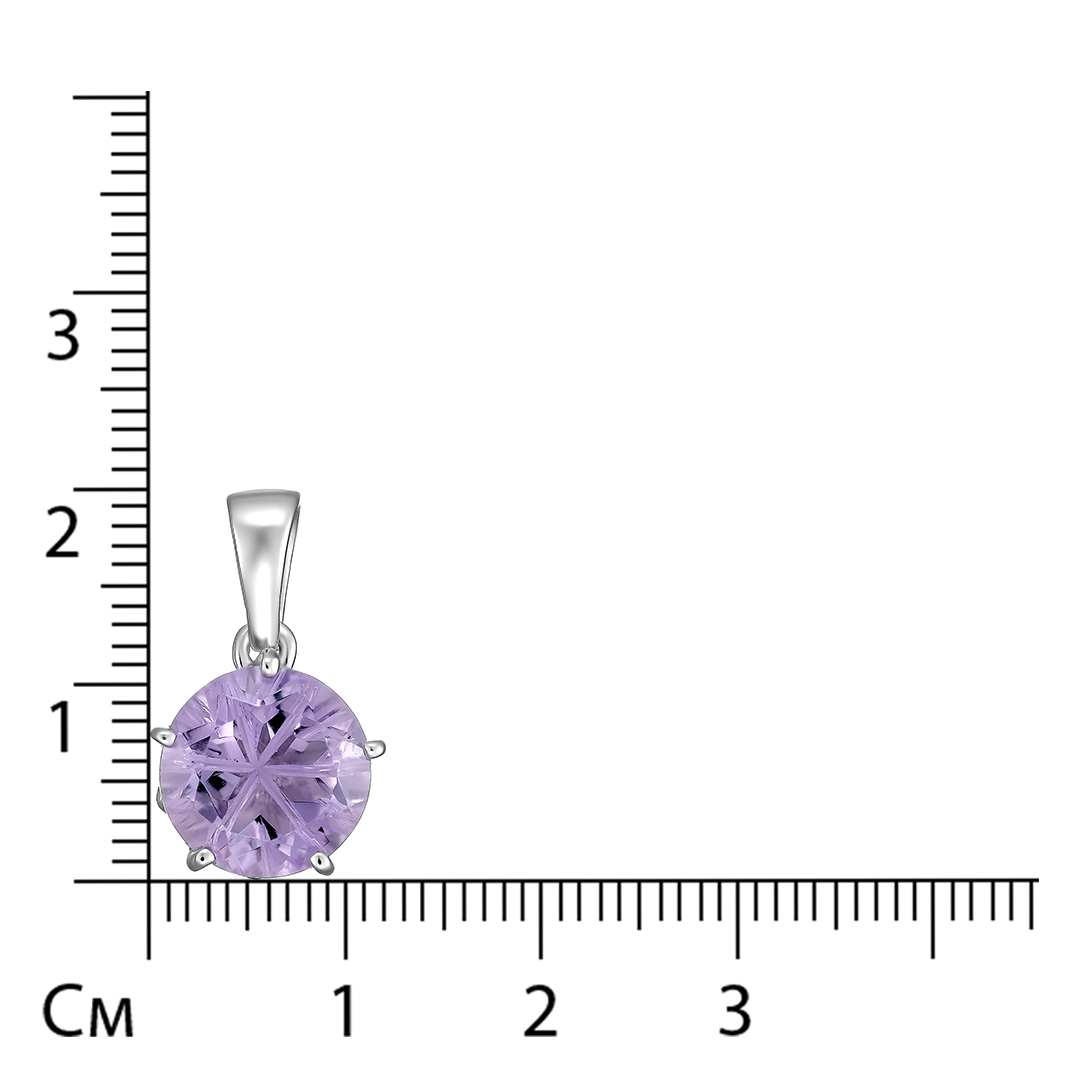 Серебряная подвеска 925 пробы; вставки 1 Аметист 3,55 ct;