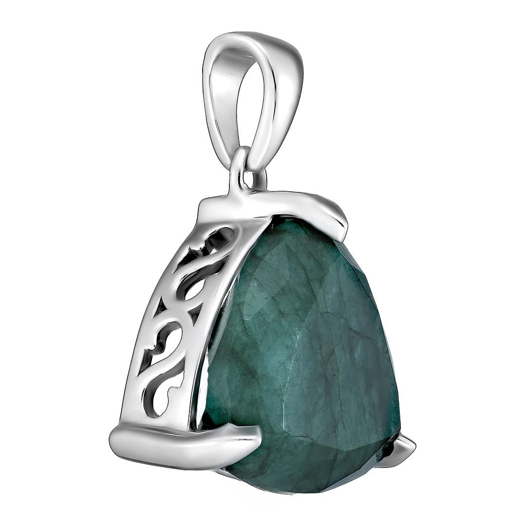 Серебряная подвеска 925 пробы; вставки 1 Берилл 11,4 ct;