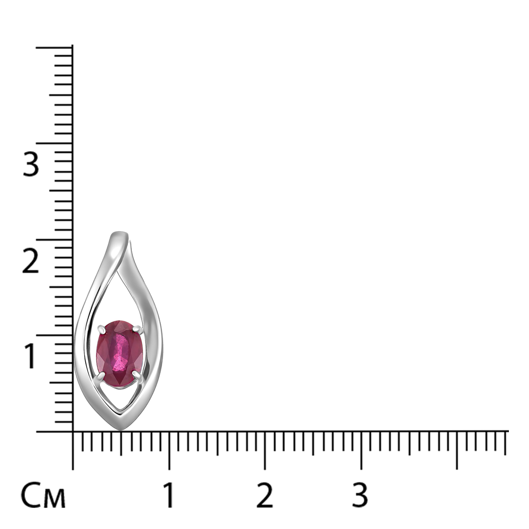 Серебряная подвеска 925 пробы; вставки 1 Рубин F/2 1,1 ct;