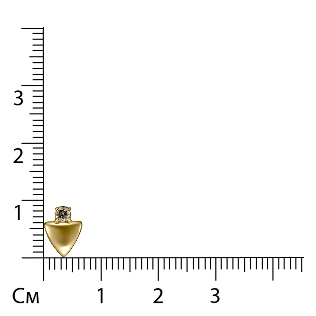 Подвеска из желтого золота с коньячным бриллиантом