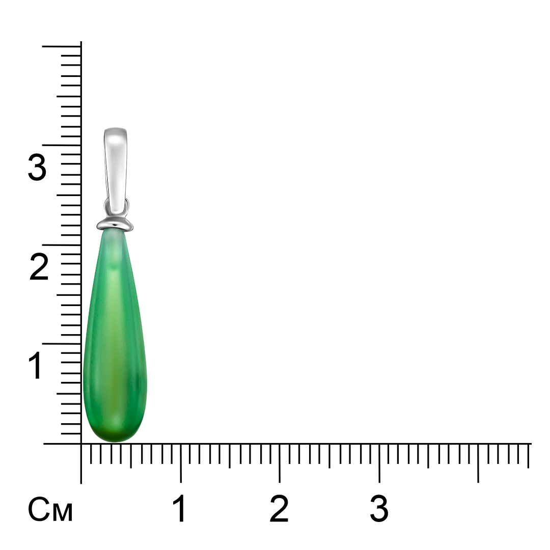 Серебряная подвеска 925 пробы; вставки 1 Агат зеленый;