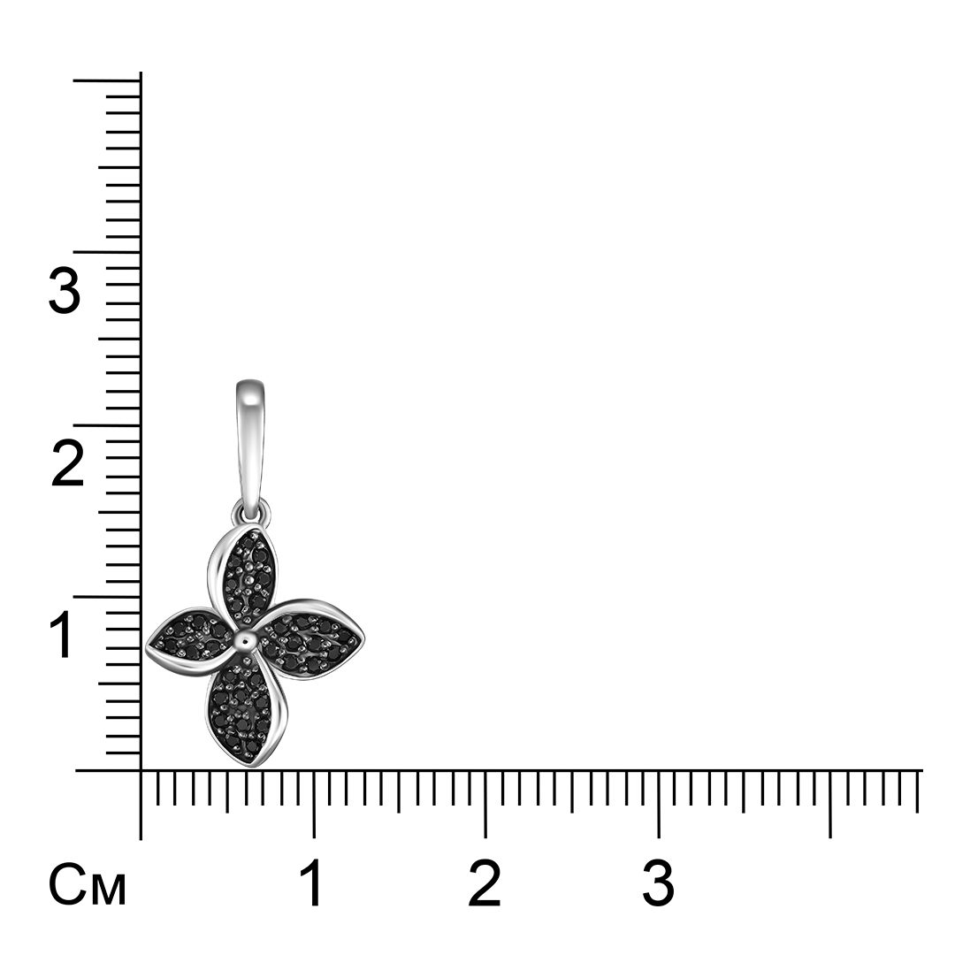 Серебряная подвеска со шпинелью "Цветок"