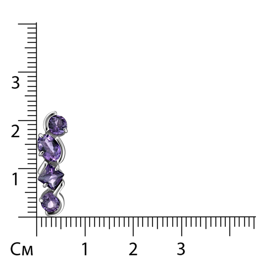 Серебряная подвеска с аметистами