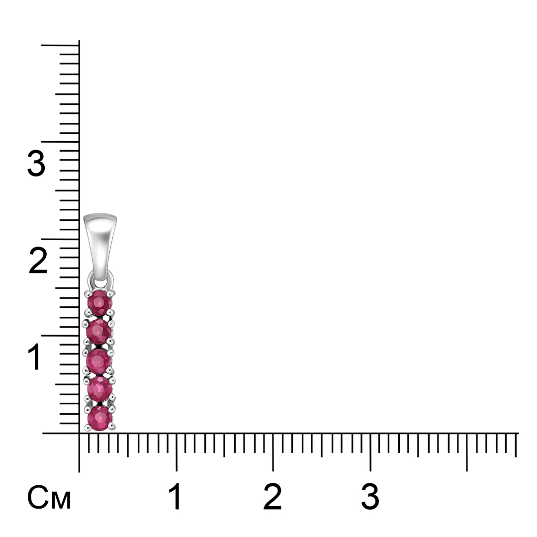 Серебряная подвеска с рубинами