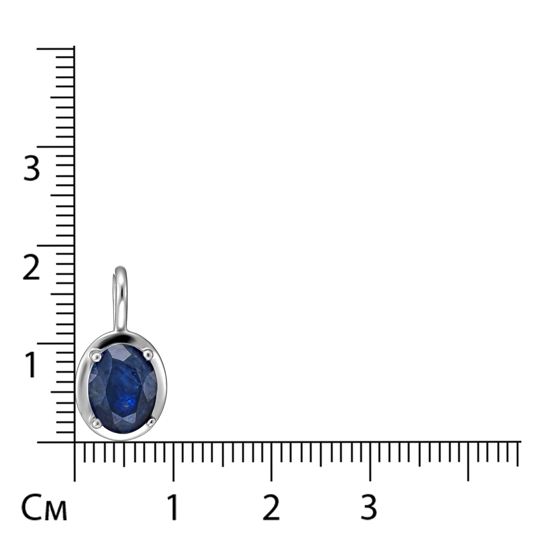 Серебряная подвеска 925 пробы; вставки 1 Сапфир F/2 2,43 ct;