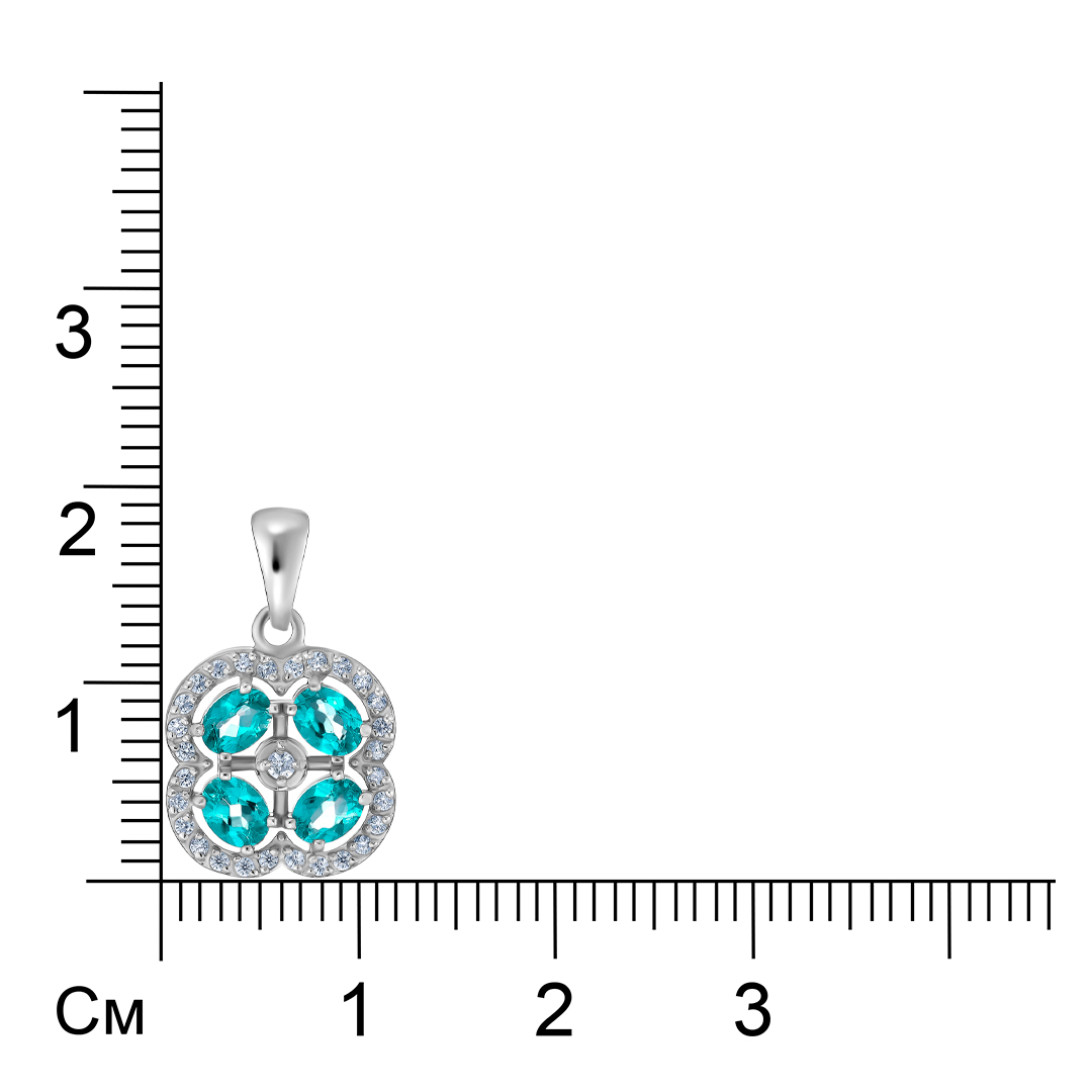 Серебряная подвеска с топазами Параиба