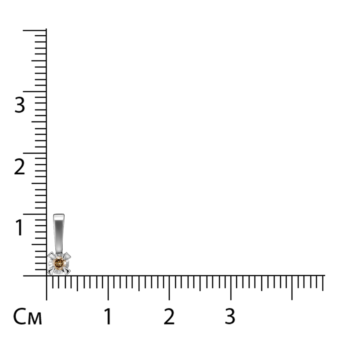 Подвеска из белого золота с коньячным бриллиантом