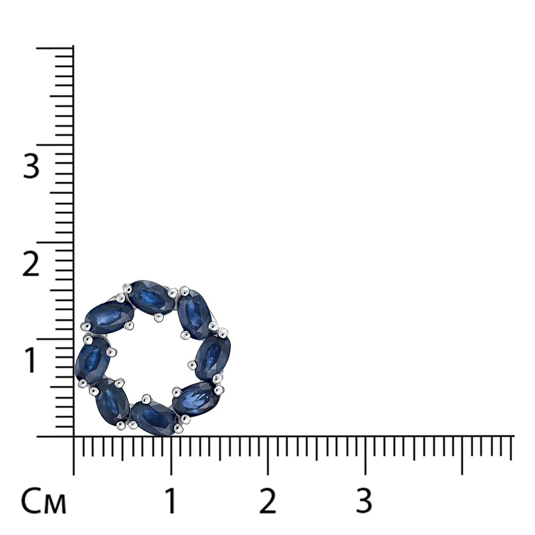 Серебряная подвеска 925 пробы; вставки 8 Сапфир 2,48 ct F/2;