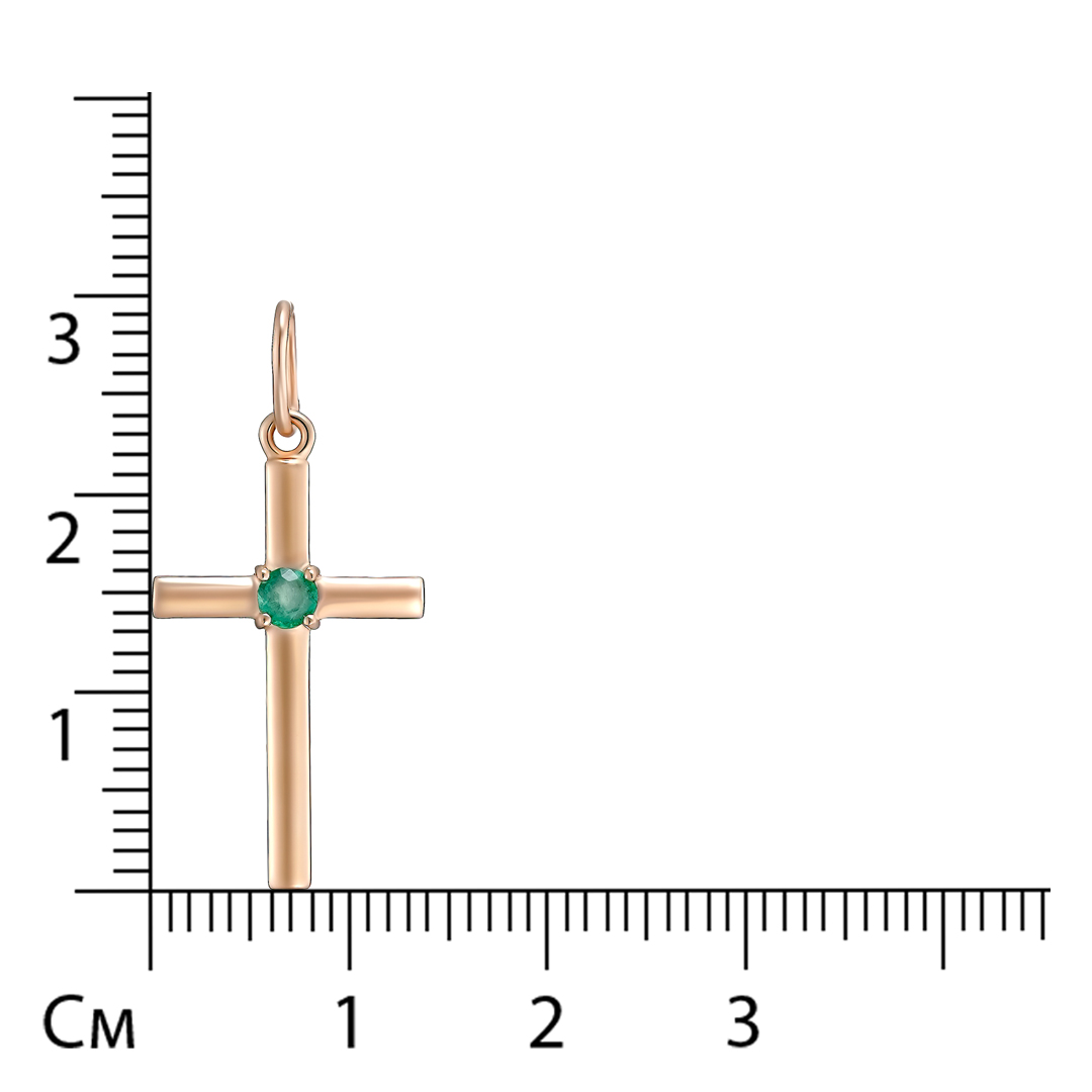 Подвеска-крест из золота с изумрудом