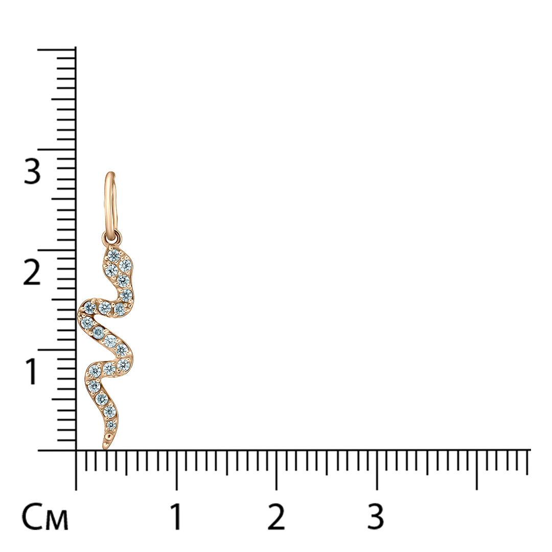 Подвеска из золота с фианитами "Змея"