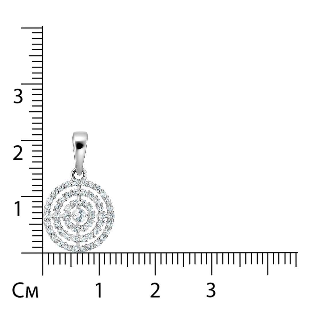 Подвеска из белого золота с фианитами