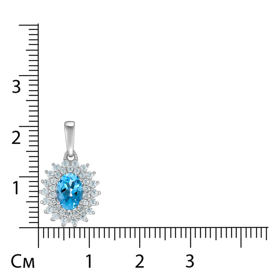 Серебряная подвеска с топазом Swiss