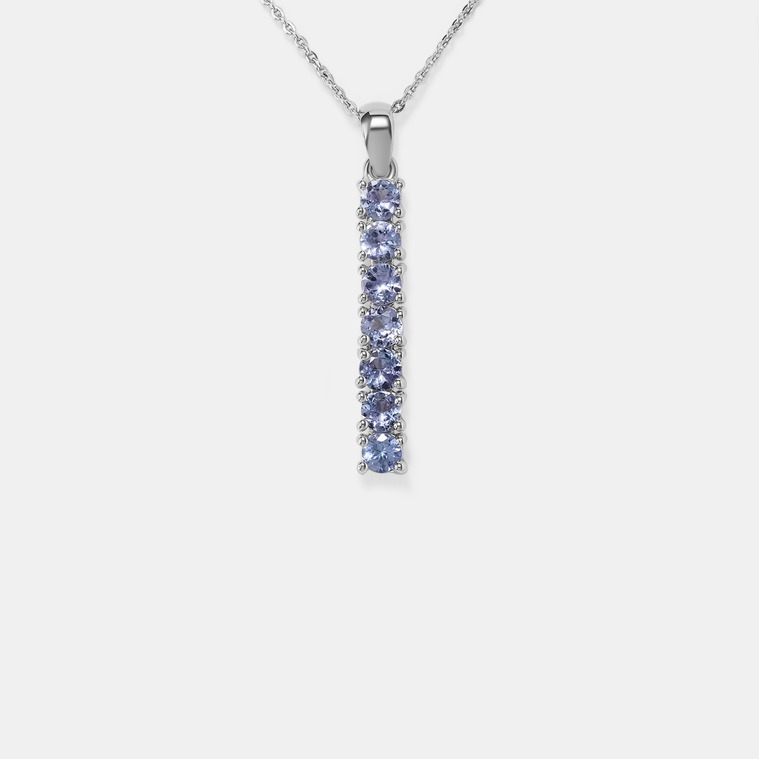 Серебряная подвеска 925 пробы; вставки 7 Танзанит 1,33ct;
