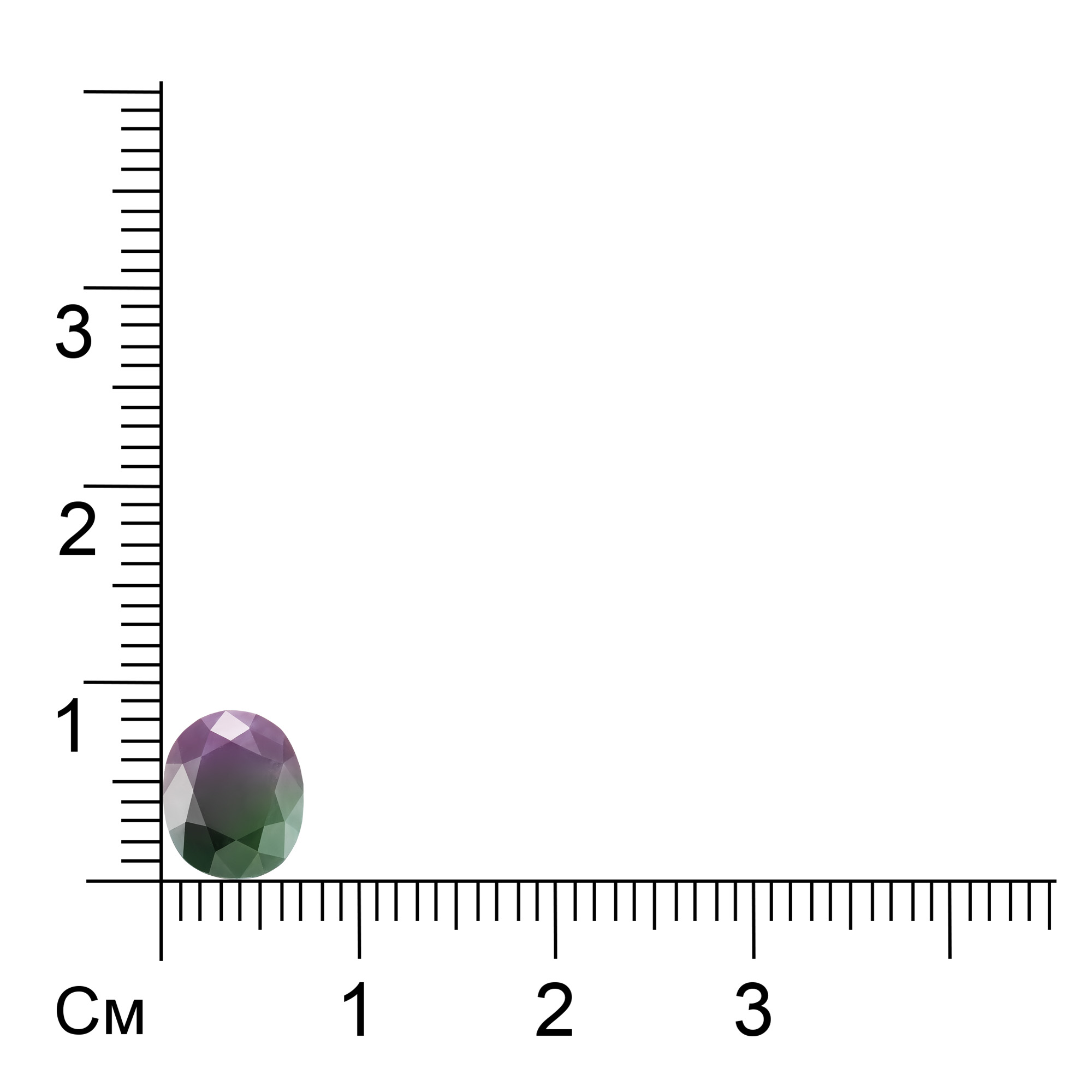 Александрит природный 1А/3 овал  (8,25*6,82*4,65) 1,89ct