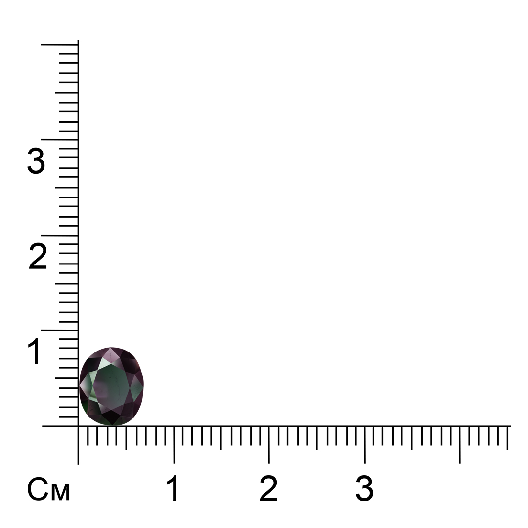 Александрит природный 1А/3 овал  (8,25*6,82*4,65) 1,89ct