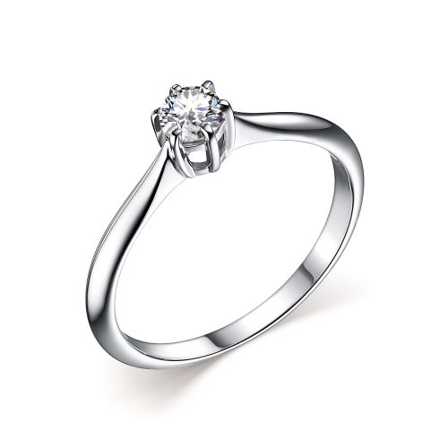 Серебряное кольцо 925 пробы; вставки 1 Фианит бесцв.;