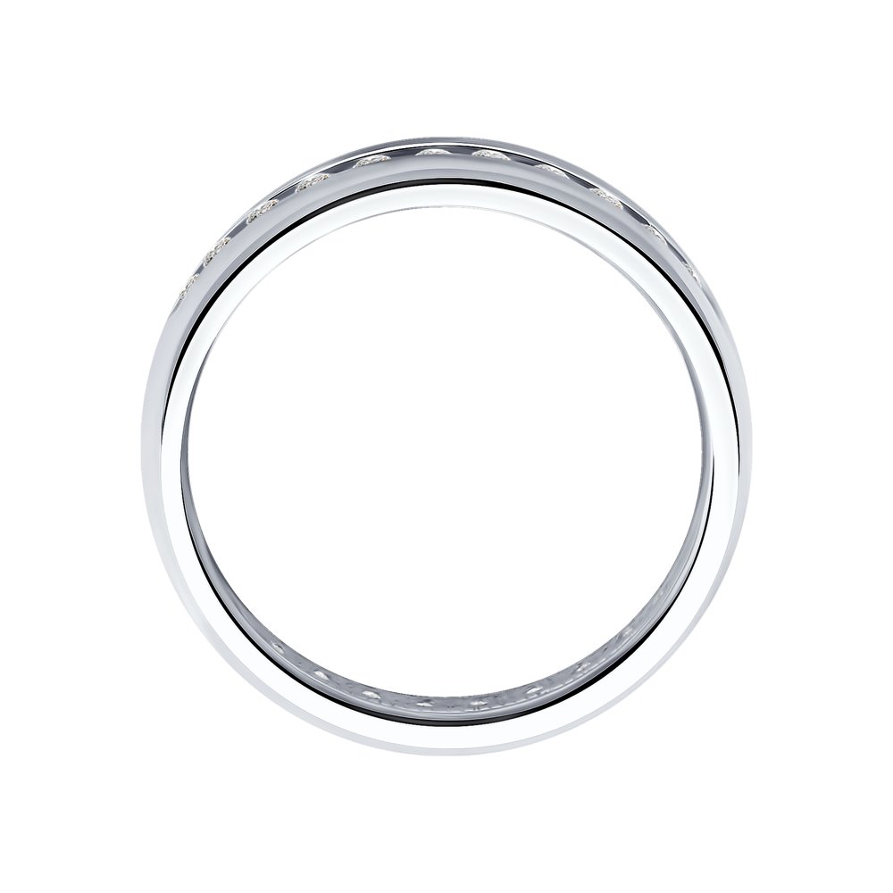 Серебряное кольцо 925 пробы; вставки Россыпь Фианит бесцв.;