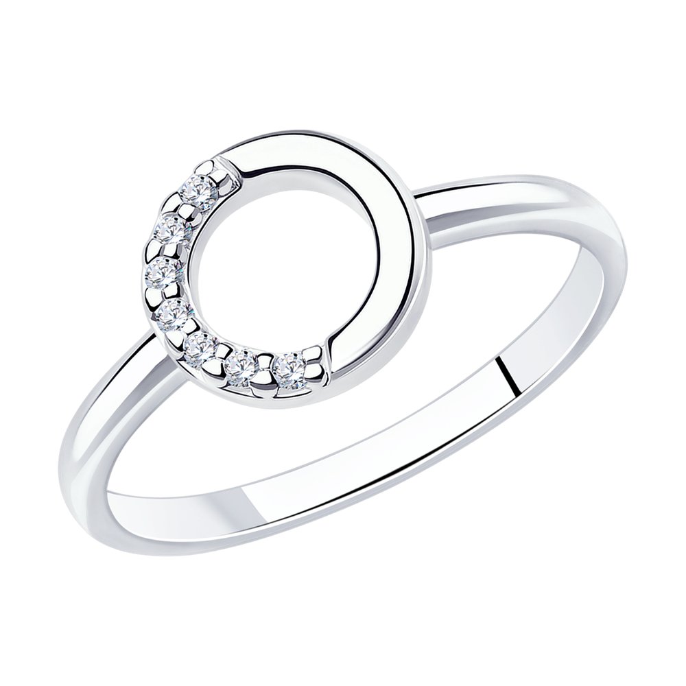 Серебряное кольцо 925 пробы; вставки 7 Фианит бесцв.;