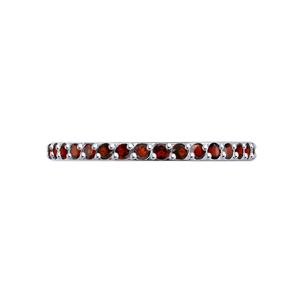 Серебряное кольцо 925 пробы; вставки Россыпь Гранат;