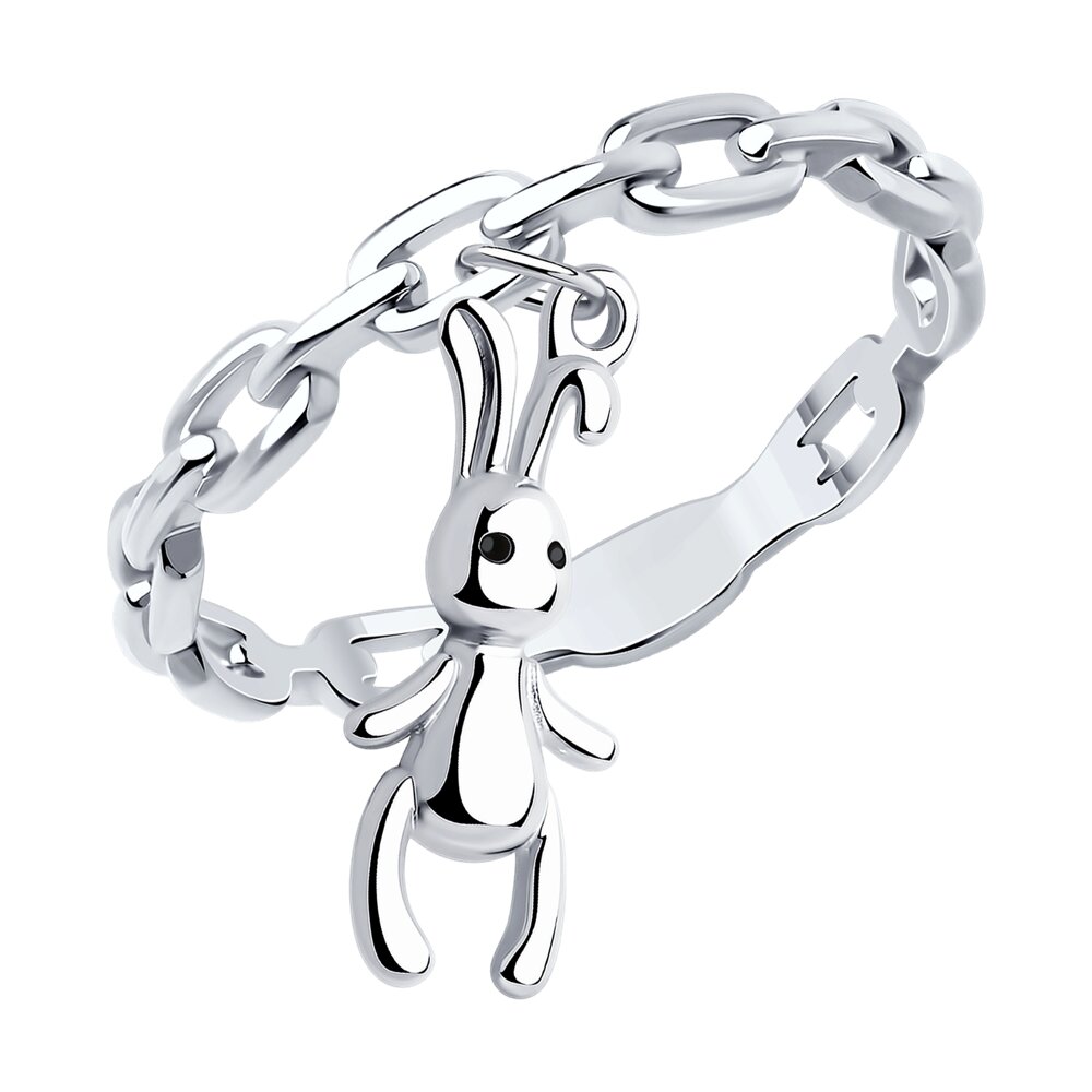 Серебряное кольцо 925 пробы; вставки Эмаль черная;