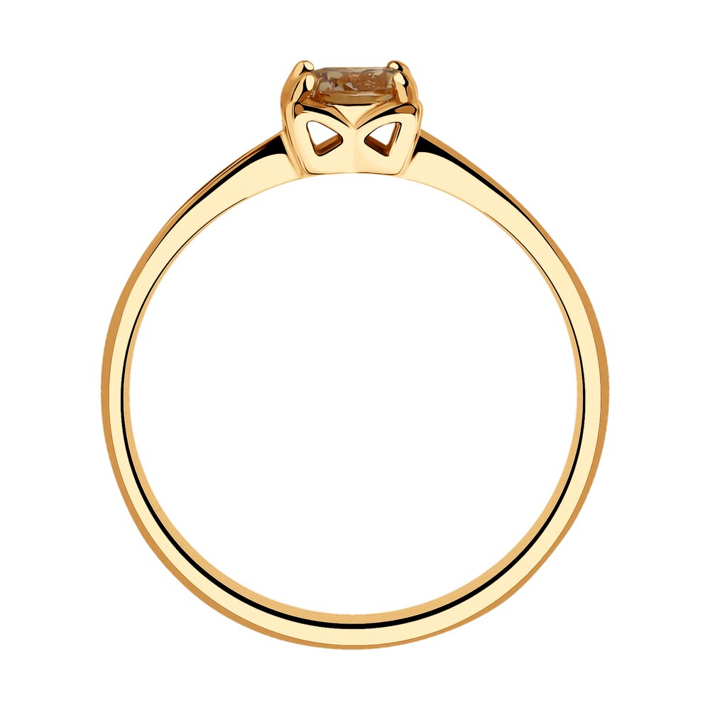 Серебряное кольцо 925 пробы; вставки 14 Фианит бесцв.; 1 Фианит желтый;