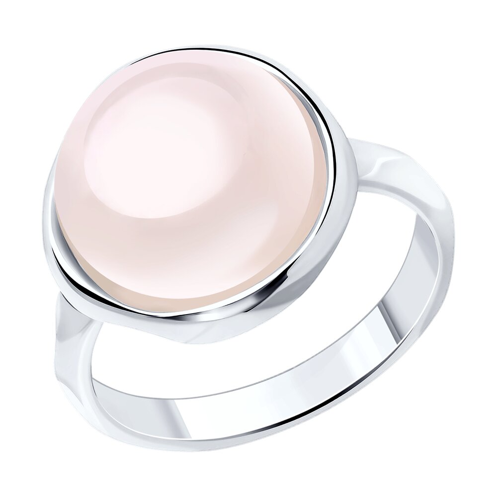 Серебряное кольцо 925 пробы; вставки 1 Кварц розовый;