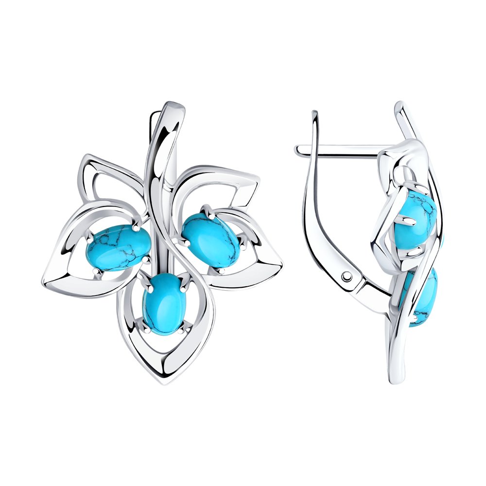 Серебряные серьги с бирюзой