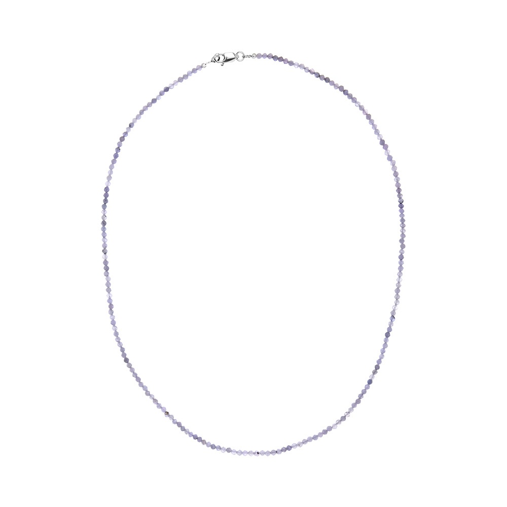 Бусы из Танзанита (форма шар гр. 2,5 мм); замок Серебро 925 пробы;