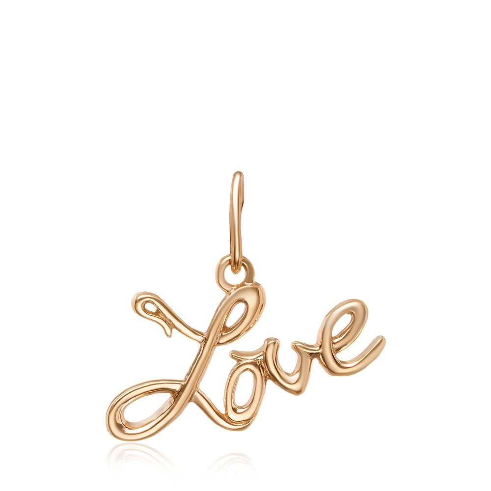 Золотая подвеска 585 пробы; Love;