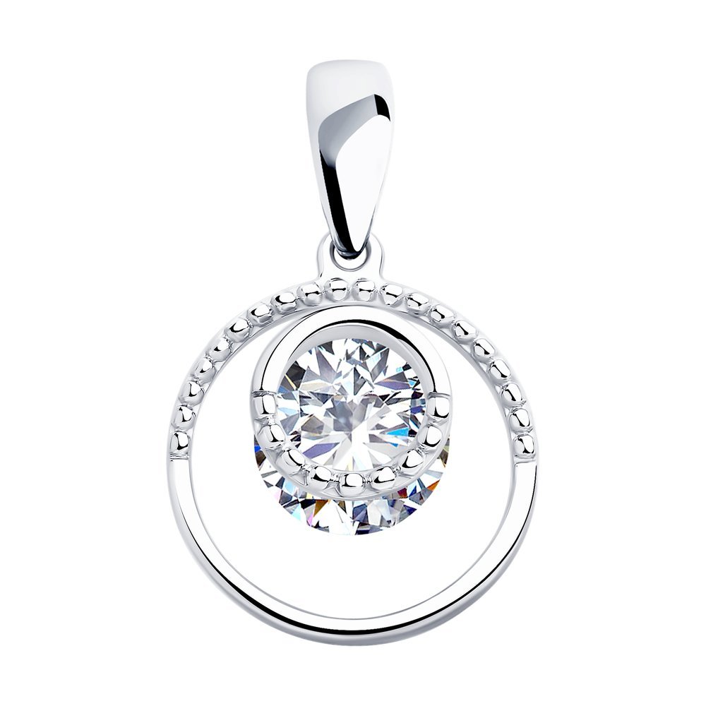 Серебряная подвеска 925 пробы; вставки 1 Фианит бесцв.;