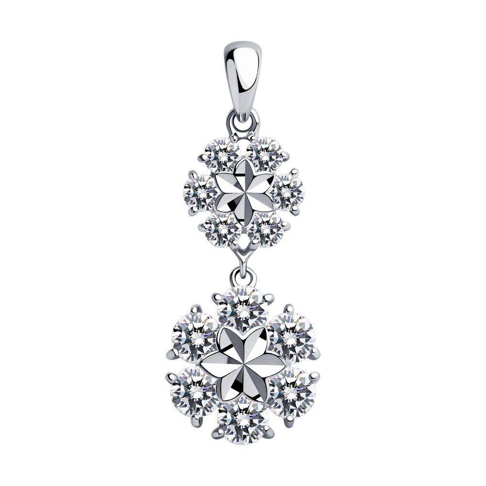 Серебряная подвеска 925 пробы; вставки 12 Фианит бесцв.;