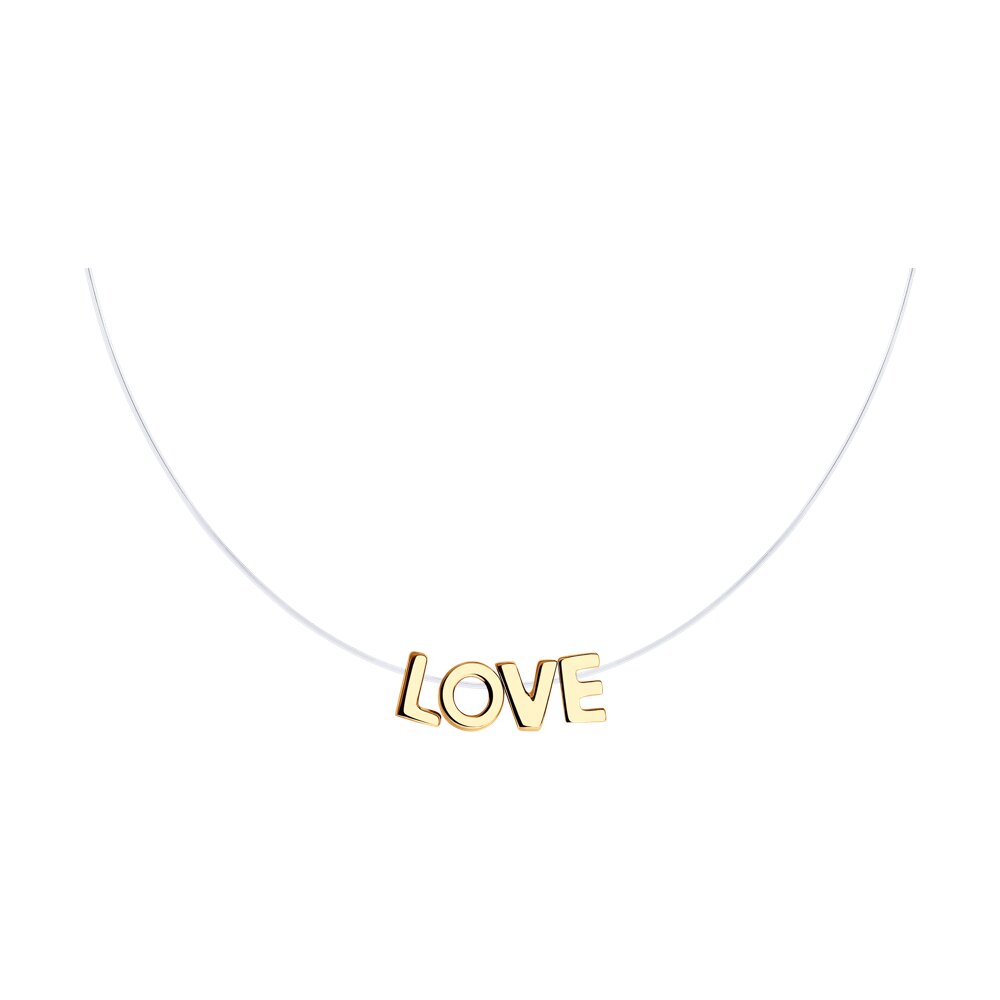 Колье из золота на леске "Love"