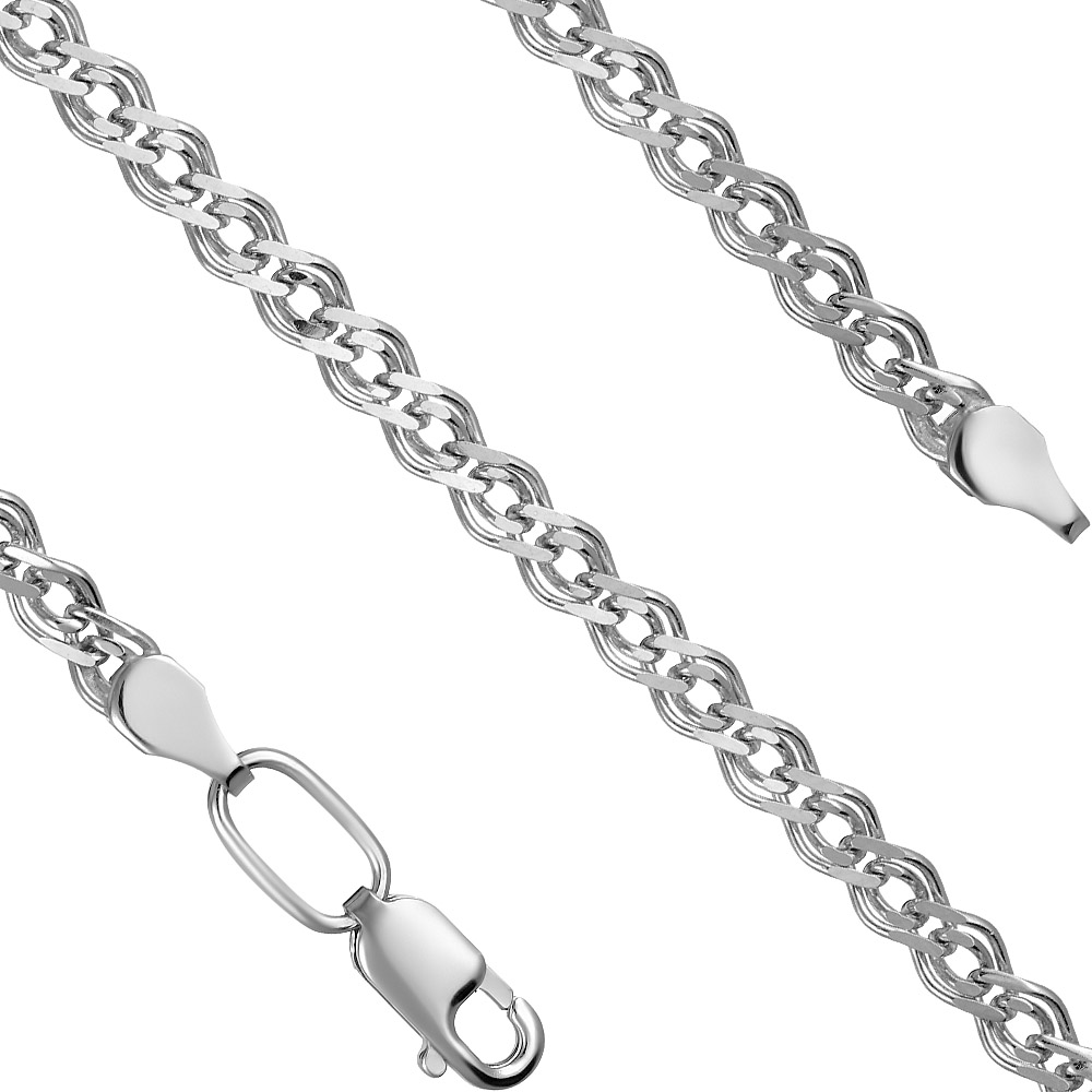 Серебряная цепь 925 пробы; плетение Нонна;