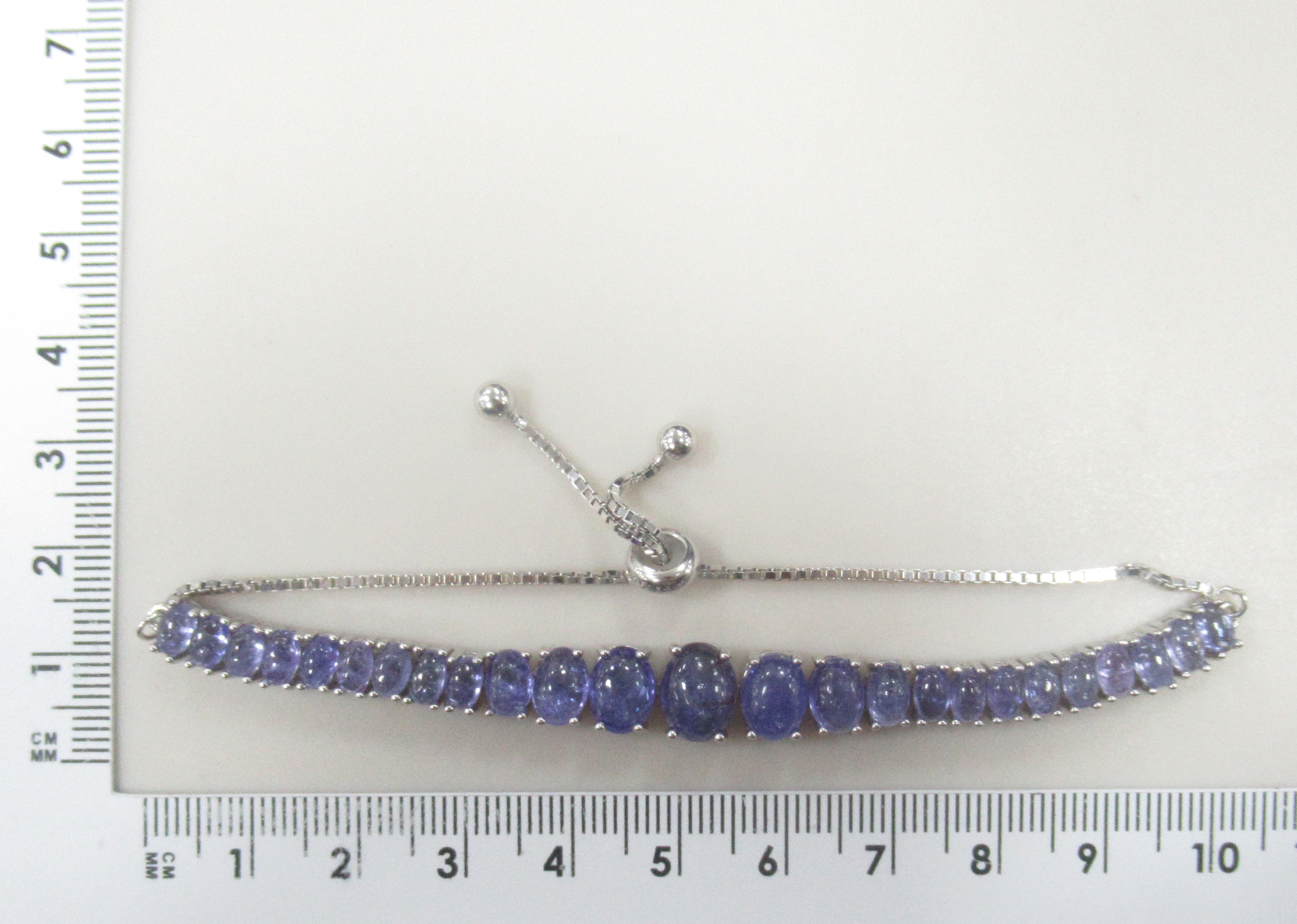 Серебряный браслет 925 пробы; вставки 25 Танзанит 16,68ct;