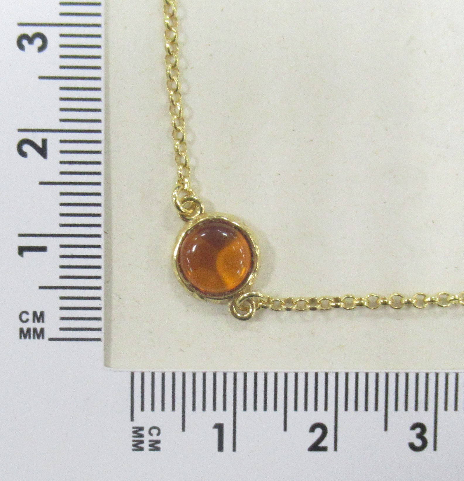 Серебряное колье 925 пробы; плетение Ролло; вставки 1 Янтарь;