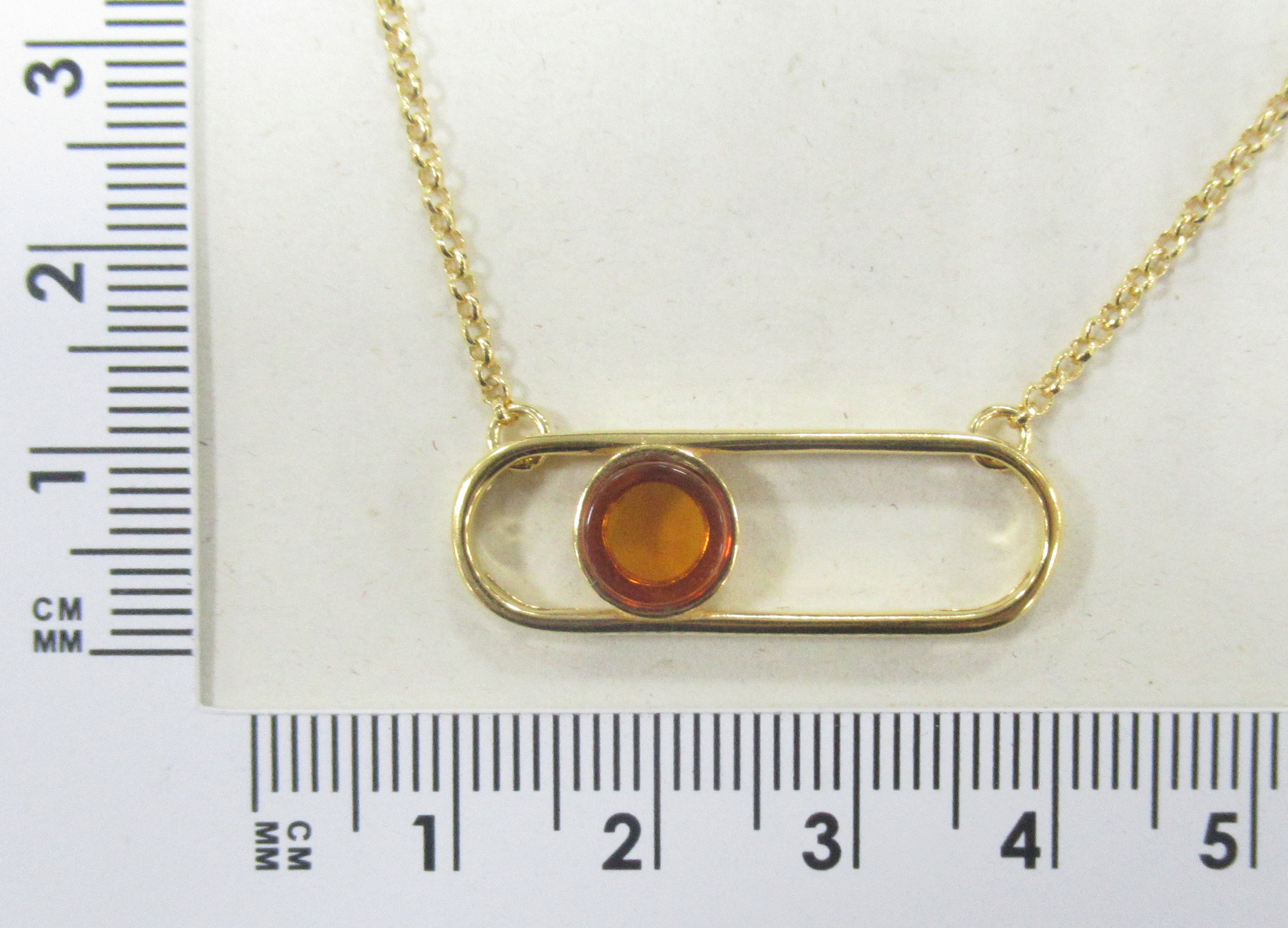 Серебряное колье 925 пробы; плетение Ролло; вставки 1 Янтарь;