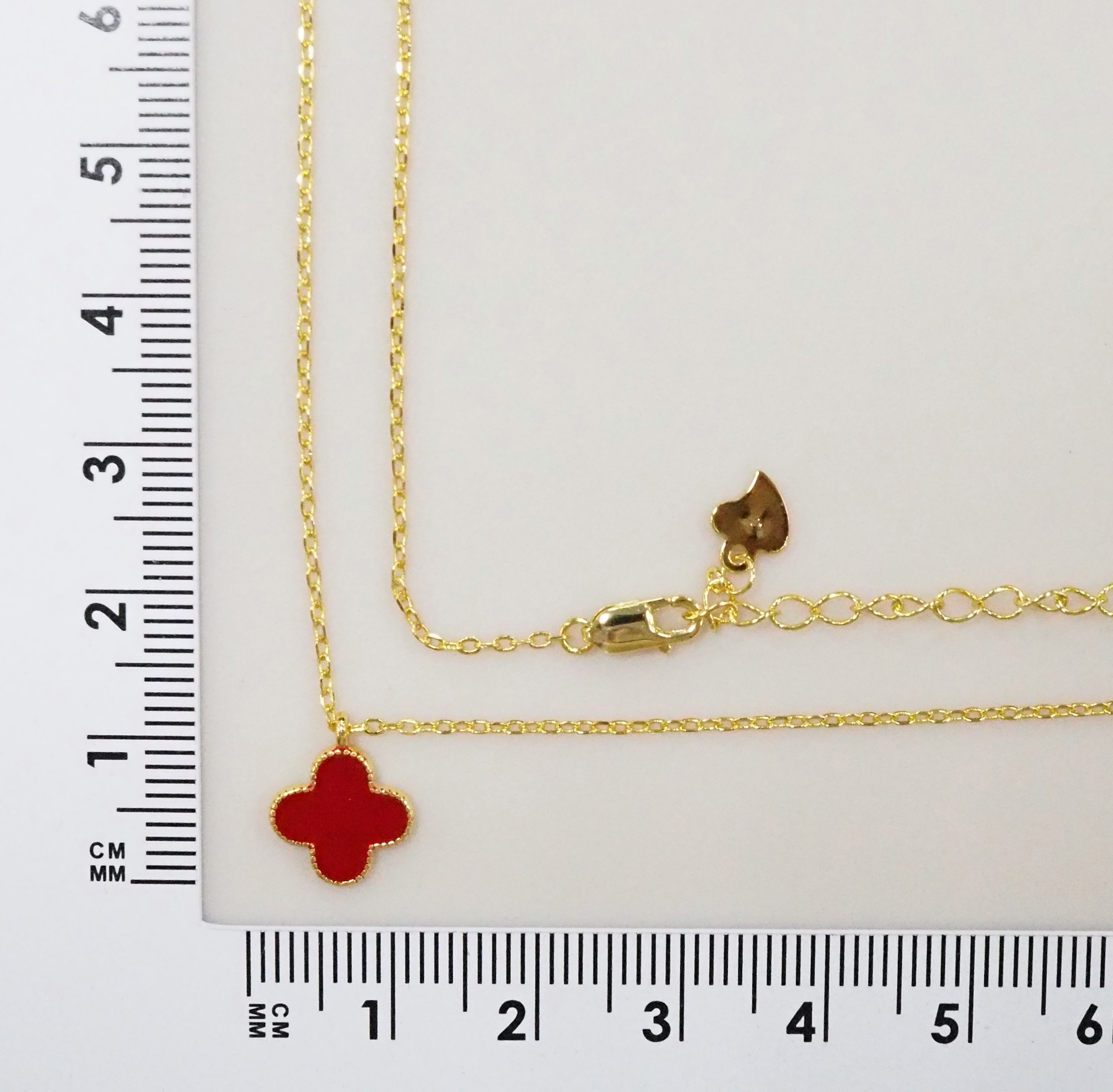 Серебряное колье 925 пробы; плетение Якорное; вставки Эмаль красная;
