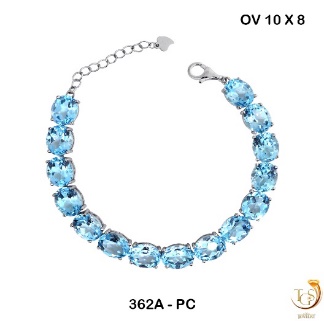 Серебряный браслет с топазами sky